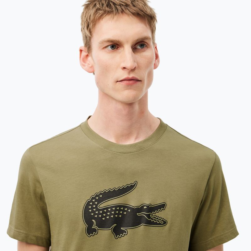 Pánské tričko  Lacoste TH2042 khaki/black 3