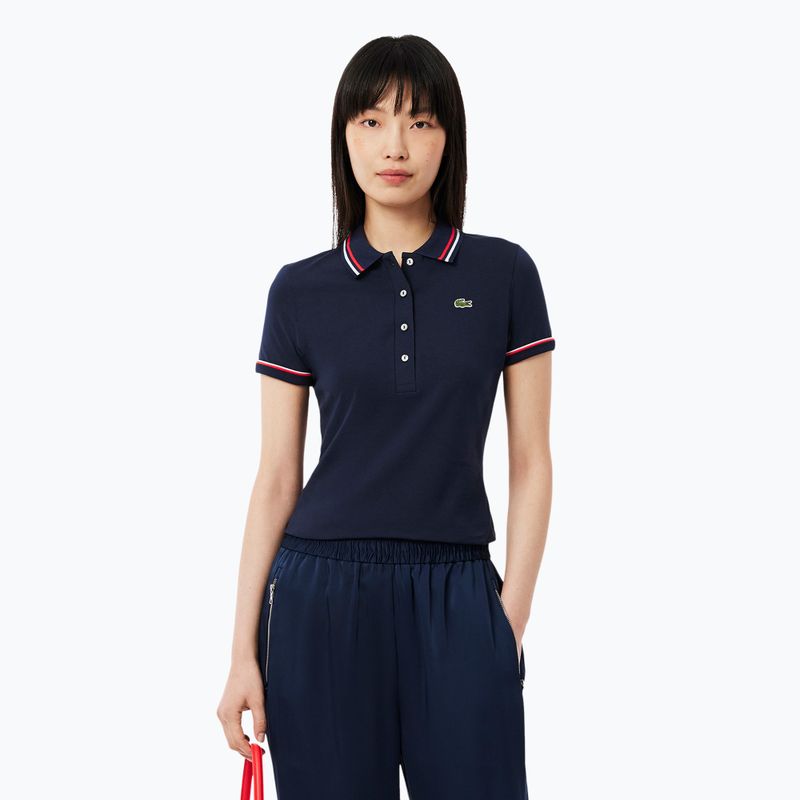Dámské polo tričko Lacoste Polo DF9599 navy blue/rill/grenadine