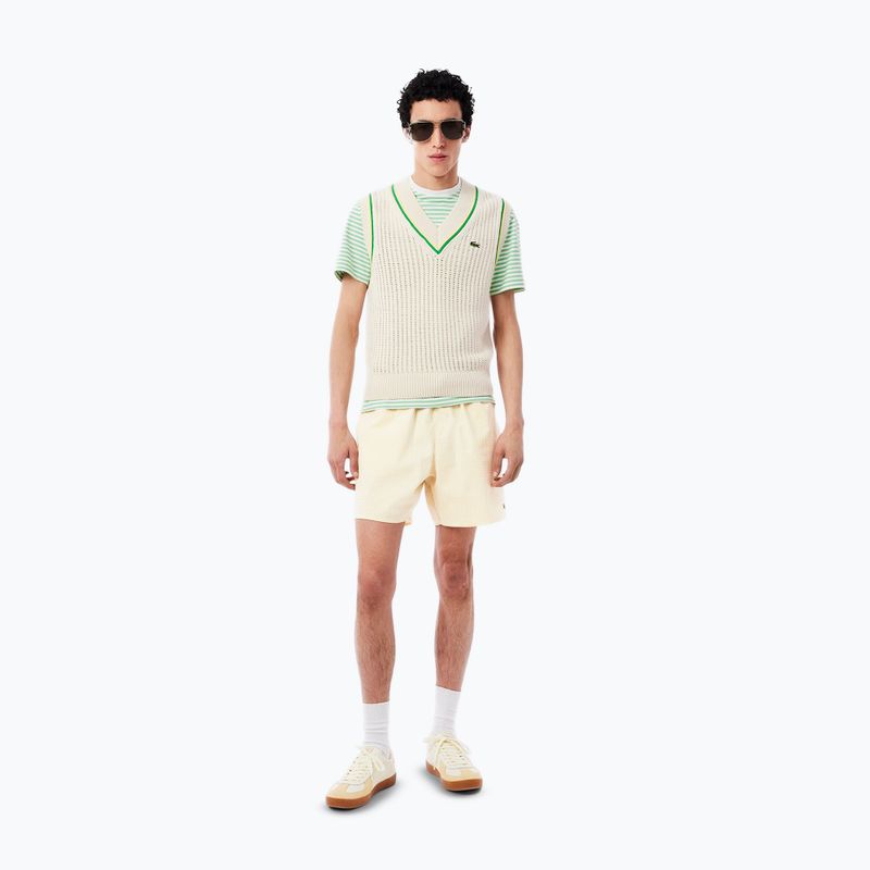 Pánské plavecké šortky Lacoste MH9089 white/yellow 7