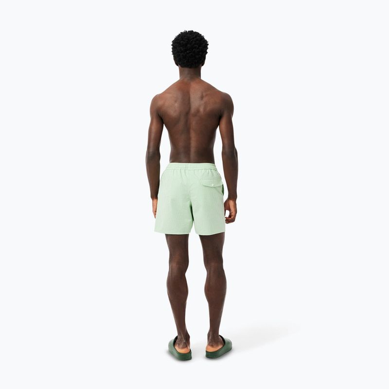 Pánské plavecké šortky Lacoste MH9089 white/liamone 8