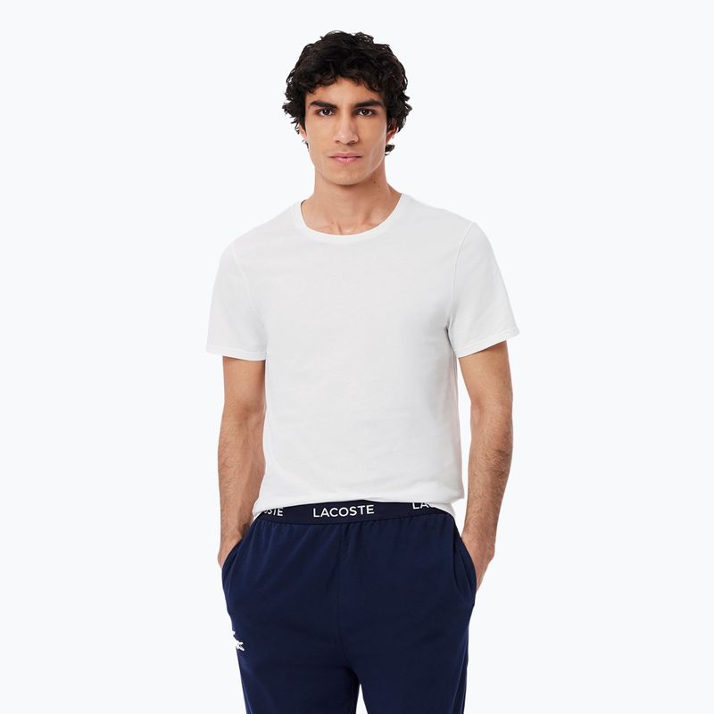 Pánské tričko Lacoste TH9007 3-pak white/silver chine/black