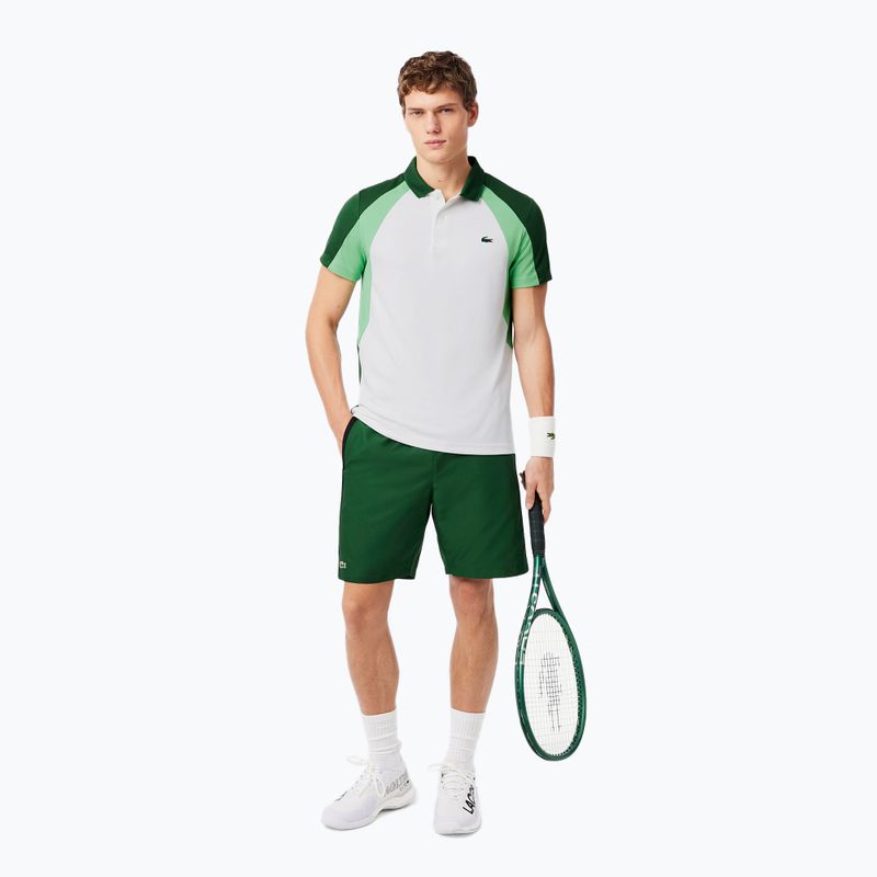 Pánské tenisové polo tričko Lacoste Polo DH8963 white/liamone green 2