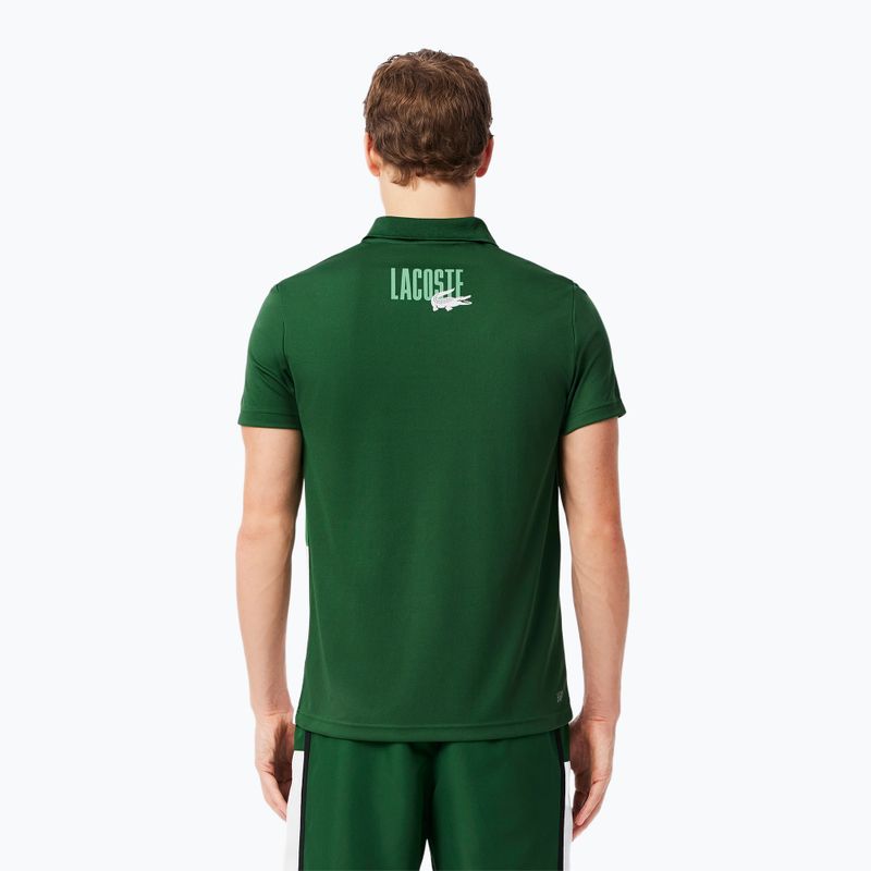 Pánské tenisové polo tričko Lacoste Polo DH8963 white/liamone green 3