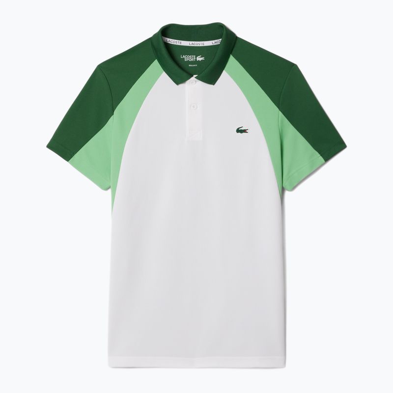 Pánské tenisové polo tričko Lacoste Polo DH8963 white/liamone green 5