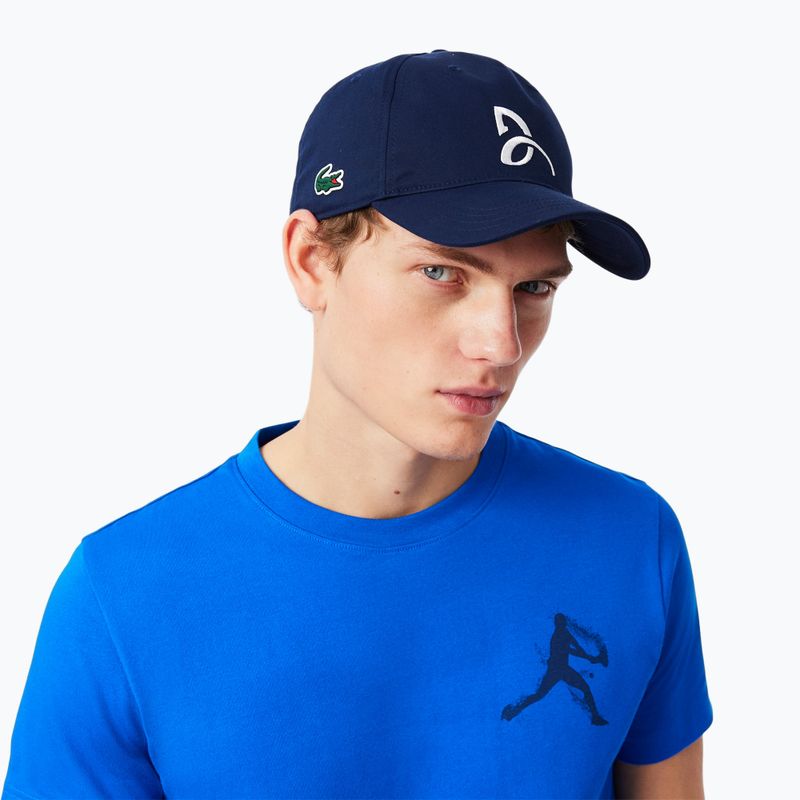 Pánské tenisové tričko Lacoste TH1044 gipsy white/navy blue 3
