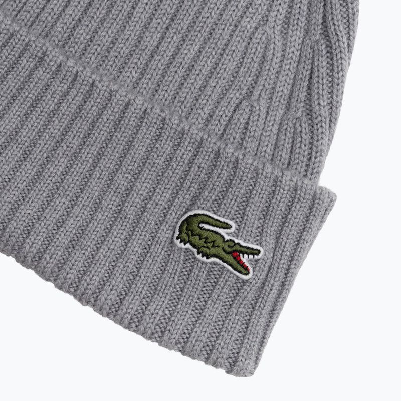 Pánská zimní čepice Lacoste RB0001 silver chine 3