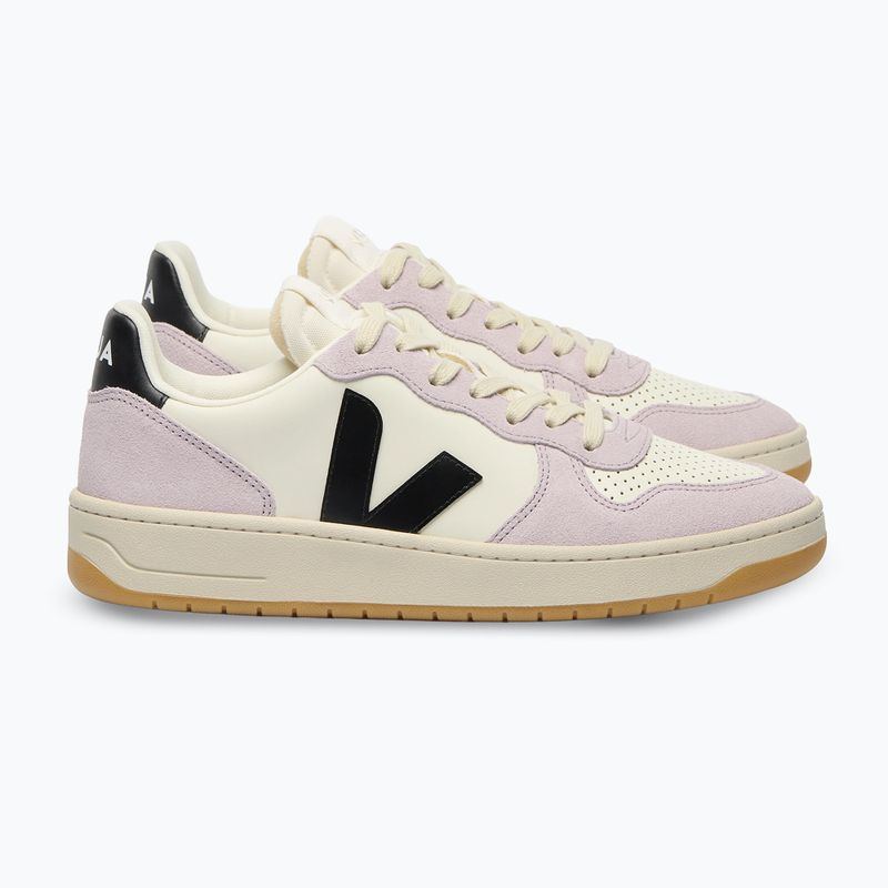 Dámské boty VEJA V-10 Prime Leather pure/black/parme 2