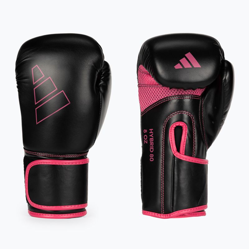 Boxerské rukavice Adidas Hybrid 80 černo-růžové ADIH80