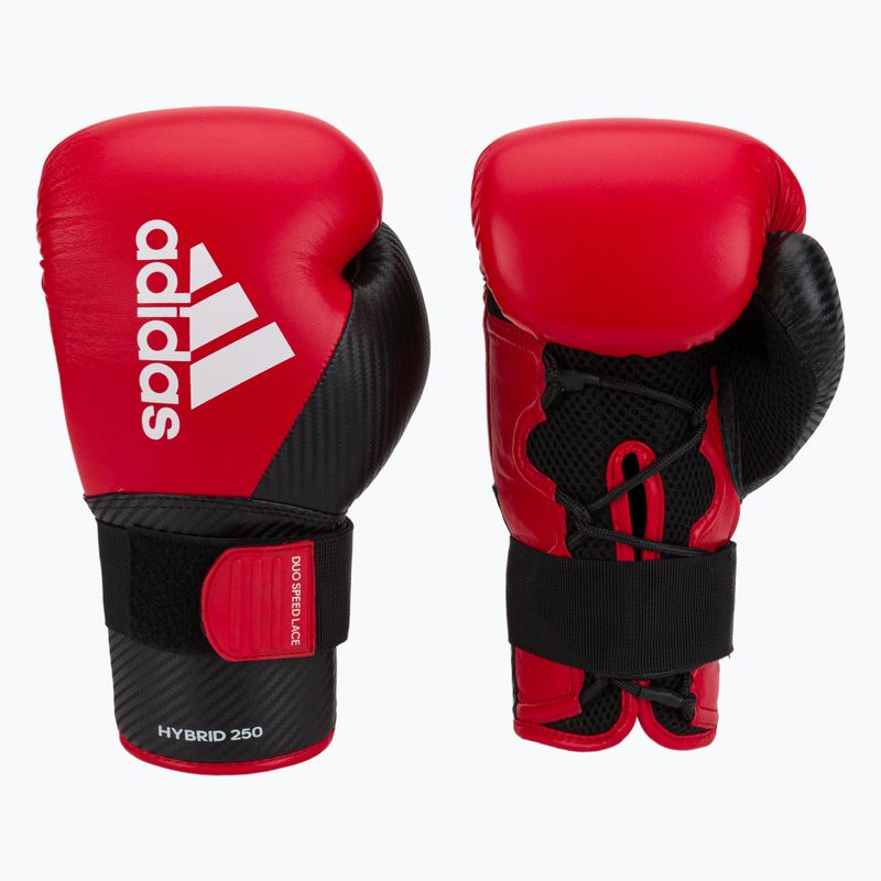 Boxerské rukavice adidas Hybrid 250 Duo Lace červené ADIH250TG
