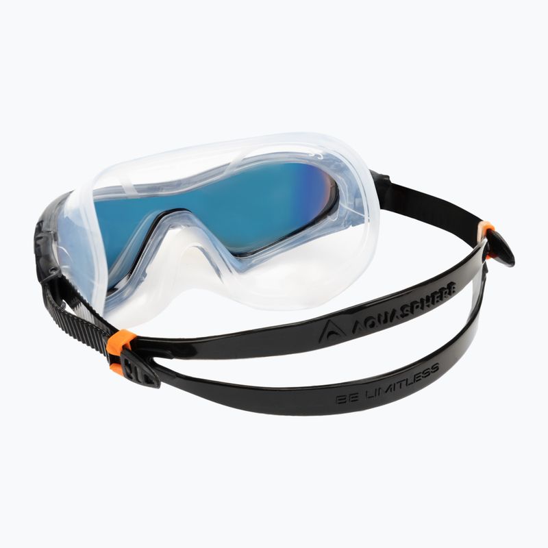 Plavecká maska Aquasphere Vista Pro tmavě šedá/černá/zrcadlově oranžová titanová MS5591201LMO 4