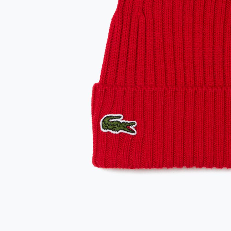 Zimní čepice Lacoste RB0001 red 2