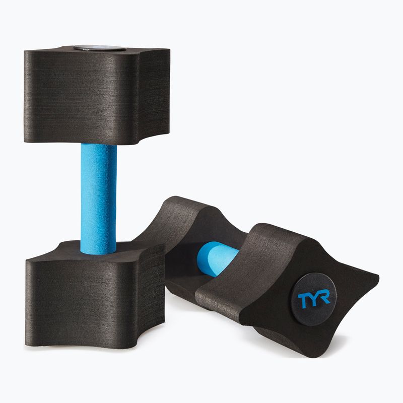 Ćinky na aquafitness TYR Aquatic Resistance Dumbbells black/blue