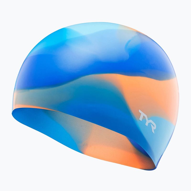 Dětská plavecká čepice TYR Tiedye Silicone Multicolor Jr blue/orange 3