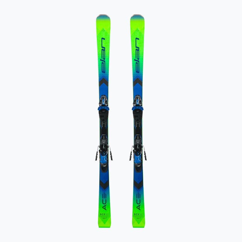 Sjezdové lyže Elan Ace SCX Fusion + EMX 12 zeleno-modré AAJHRC21