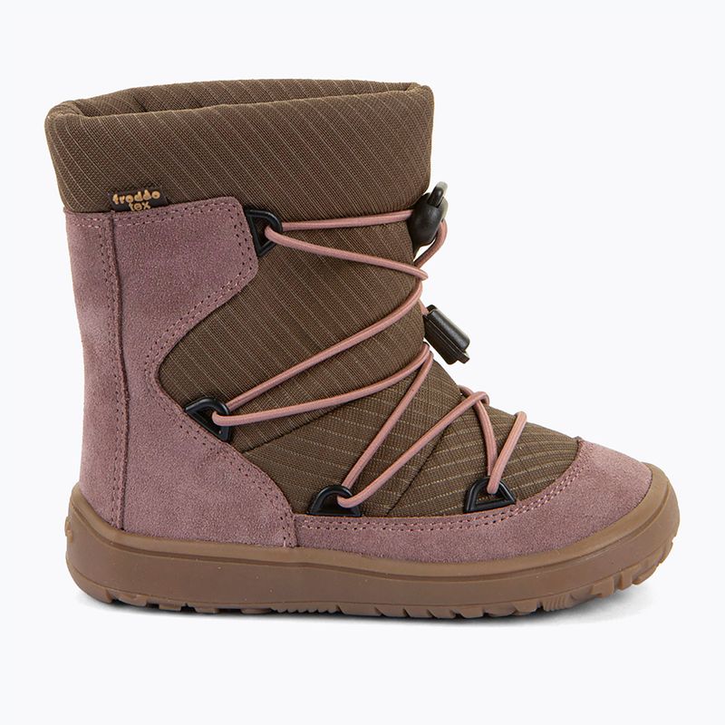 Dětské barefoot sněhule Froddo Barefoot Tex Track Wool dark pink