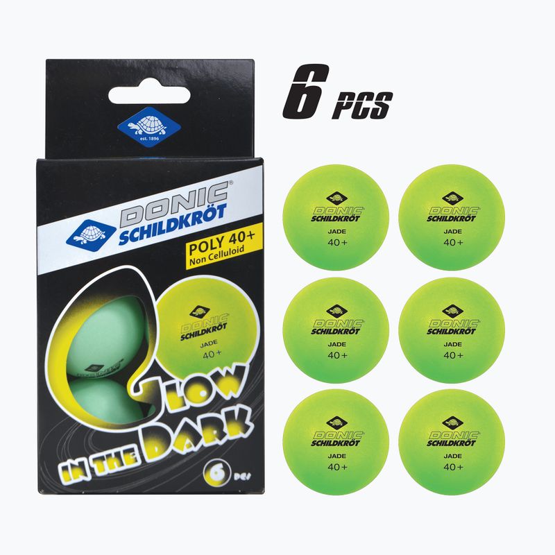 Míčky na stolní tenis  Donic-Schildkröt Glow In The Dark Poly 40+ 6ks glow