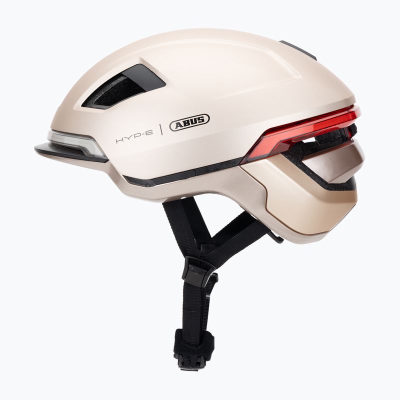 Cyklistická helma s blinkry ABUS Hyp-E champagne gold 3