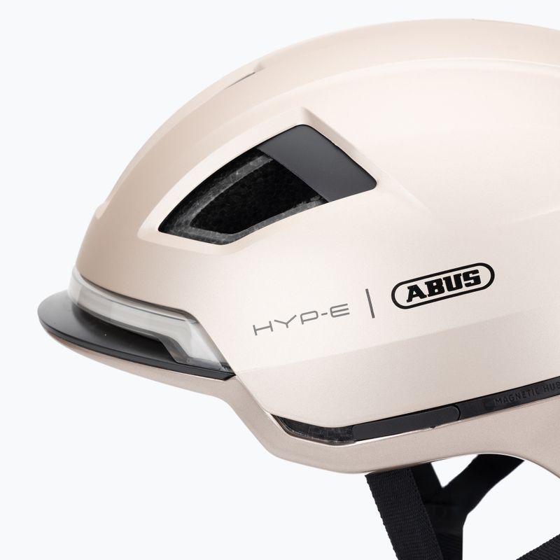 Cyklistická helma s blinkry ABUS Hyp-E champagne gold 7
