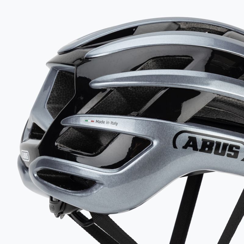 Cyklistická helma ABUS Airbreaker 2.0 graphite silver 7