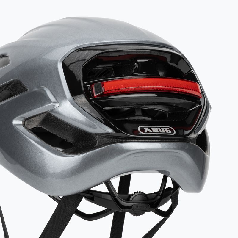 Cyklistická helma ABUS Taipan LED graphite silver 7