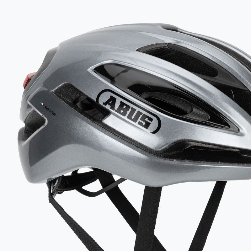 Cyklistická helma ABUS Taipan LED graphite silver 8