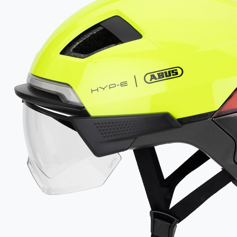 Cyklistická helma s blinkry ABUS Hyp-e Ace signal yellow 7