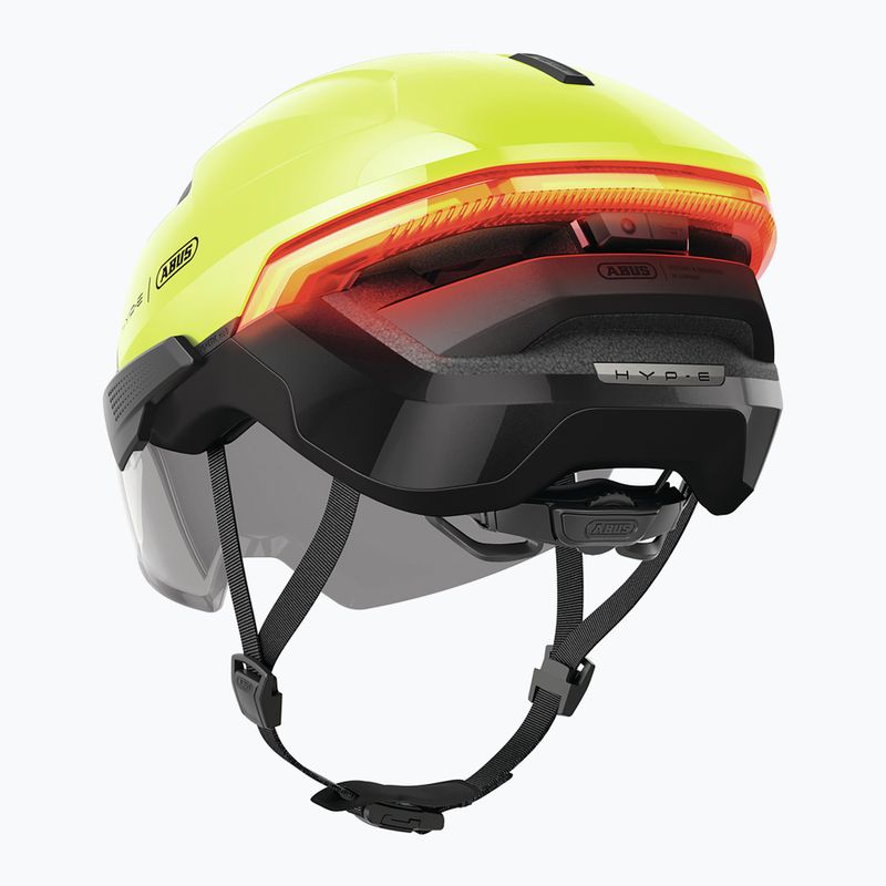Cyklistická helma s blinkry ABUS Hyp-e Ace signal yellow 12