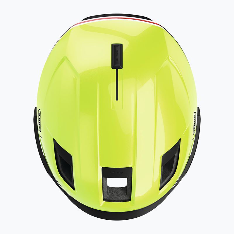 Cyklistická helma s blinkry ABUS Hyp-e Ace signal yellow 15