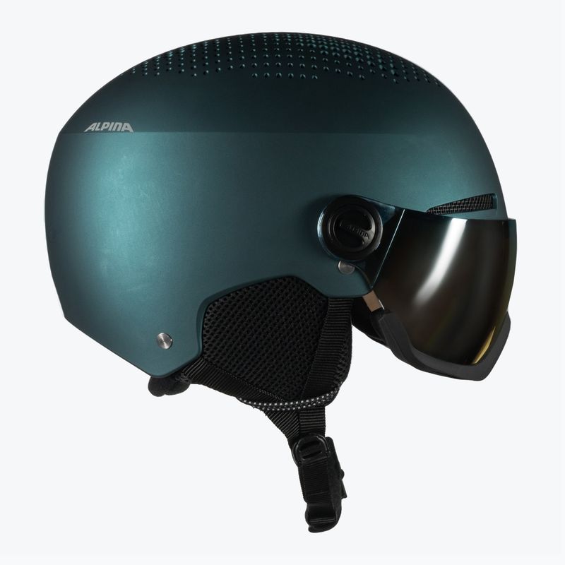 Lyžařská helma Alpina Arber Visor Q Lite petrol/green matt 2