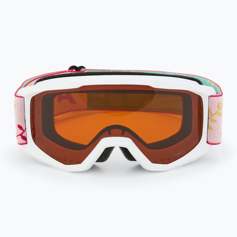 Dětské lyžařské brýle Alpina Piney white/ flower matt/ orange 2