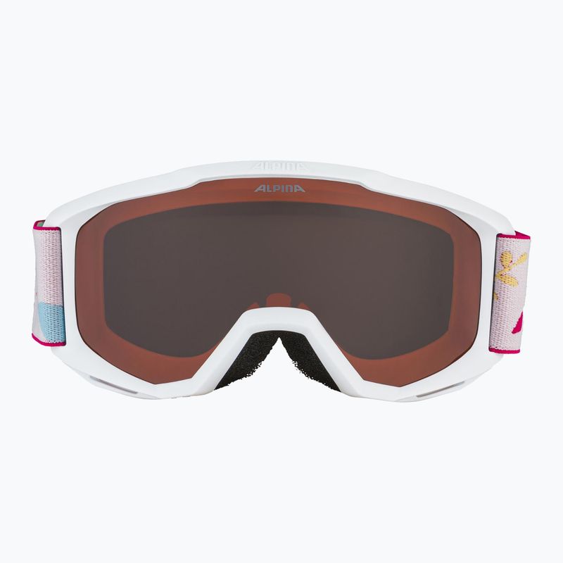 Dětské lyžařské brýle Alpina Piney white/ flower matt/ orange 6