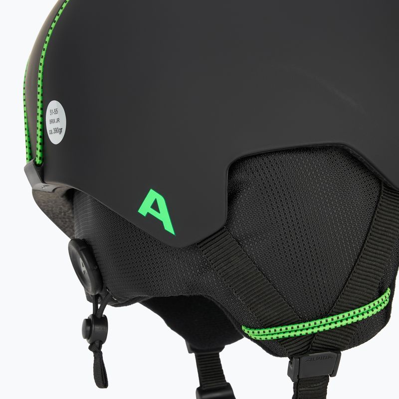 Dětská lyžařská helma Alpina Brix black/ neon matt 9