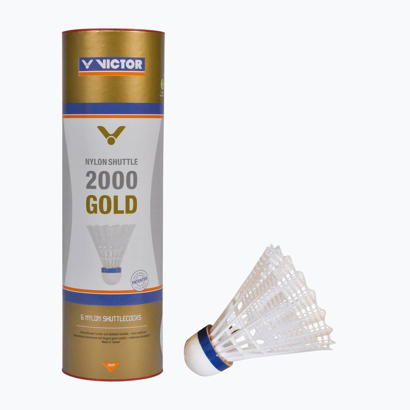 VICTOR Nylon Shuttle 2000 badmintonové člunky 6 ks bílé 100919