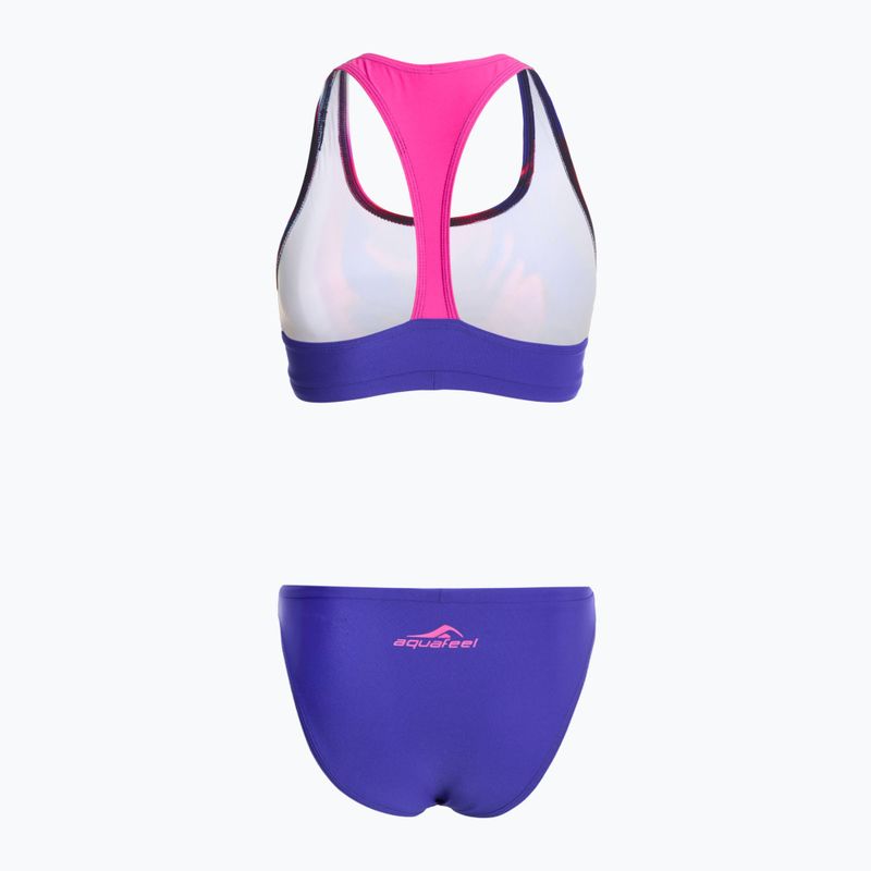 Dámské dvoudílné plavky aquafeel Racerback blue pink flames 2