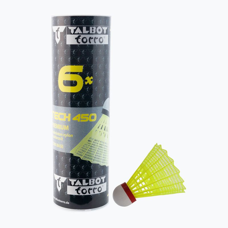 Talbot-Torro Tech 450 badmintonové raketky, Premium Nylon 6 ks, žlutá 469083