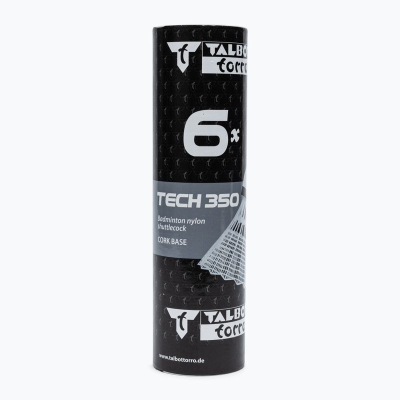 Talbot-Torro Tech 350 badmintonové rakety, nylon 6 ks, bílá 479102