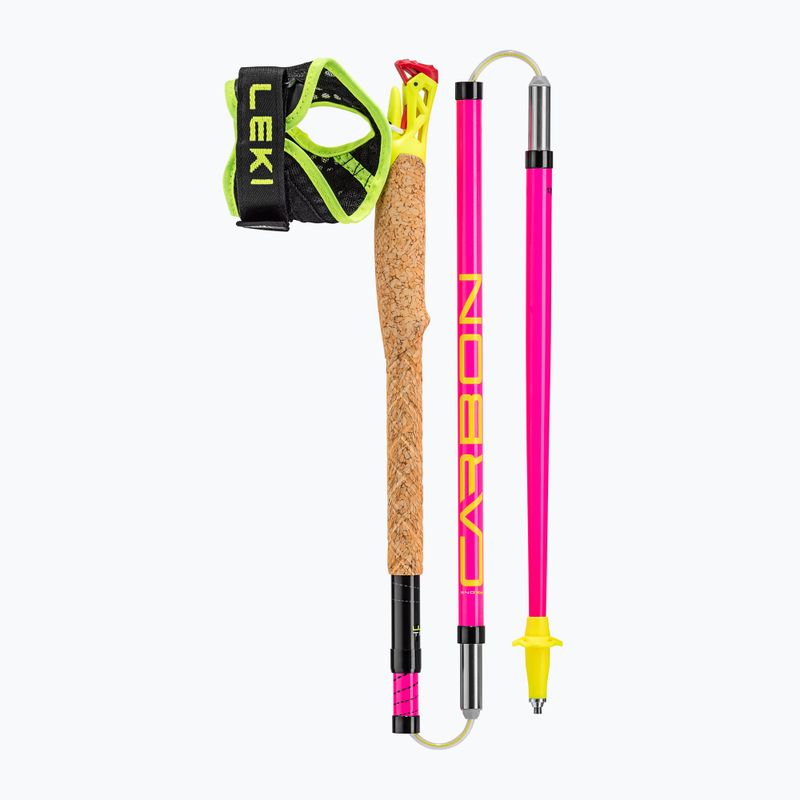 Běžecké hole Leki Ultratrail FX.One neonpink/neonyellow/naturalcarbon 7