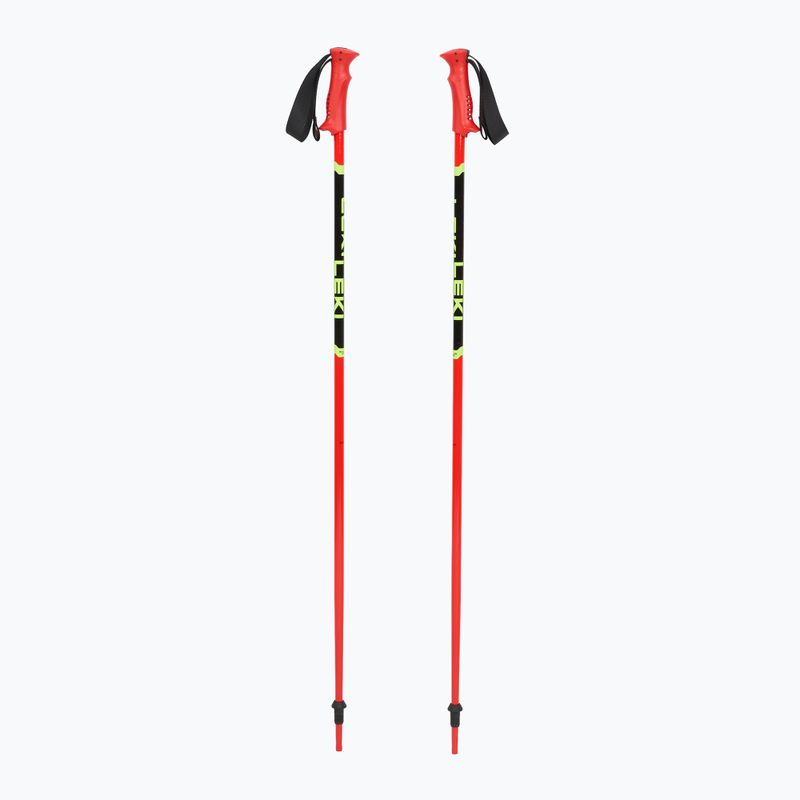 Lyžařské hůlky dziecięce LEKI Racing bright red/ black/ neon yellow