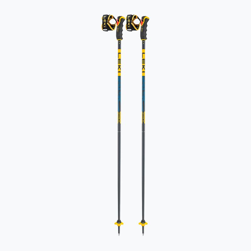 Lyžařské hůlky LEKI Spitfire 3D denim blue/ aegean blue/ mustard yellow 2