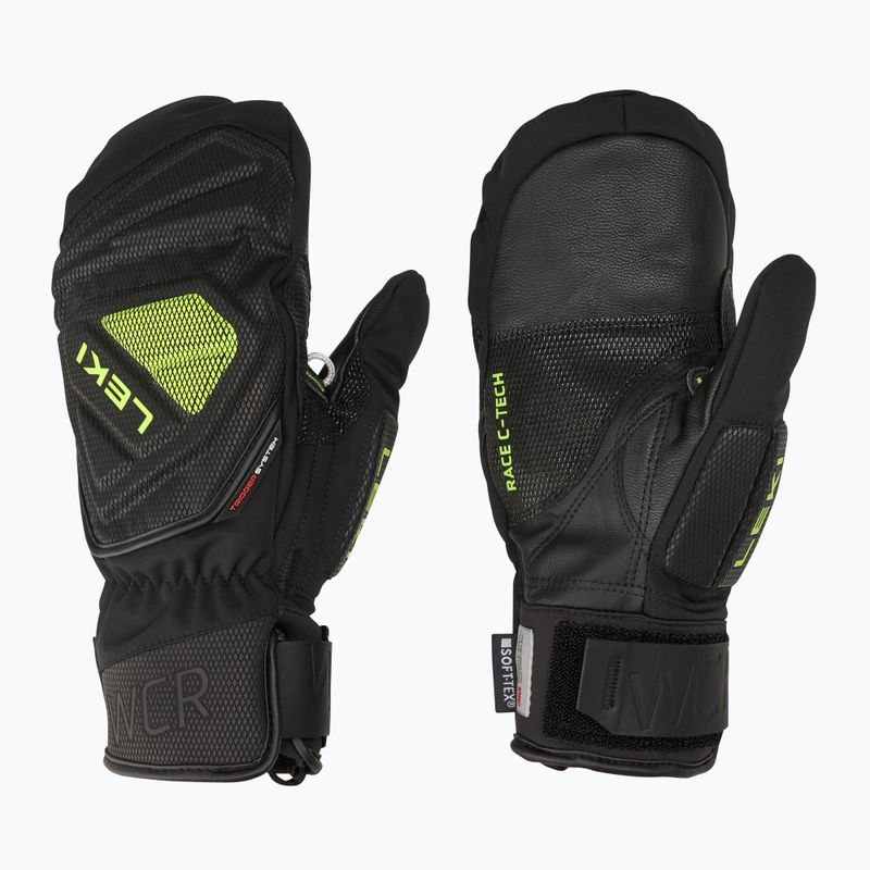 Pánské lyžařské rukavice  LEKI WCR C-Tech 3D Mitt black/ ice lemon