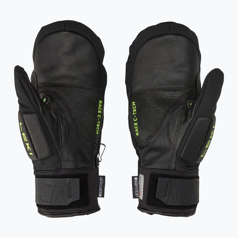 Pánské lyžařské rukavice  LEKI WCR C-Tech 3D Mitt black/ ice lemon 3