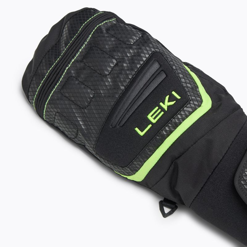 Dětské lyžařské rukavice LEKI WCR Team 3D Junior Mitt black/ ice lemon 5