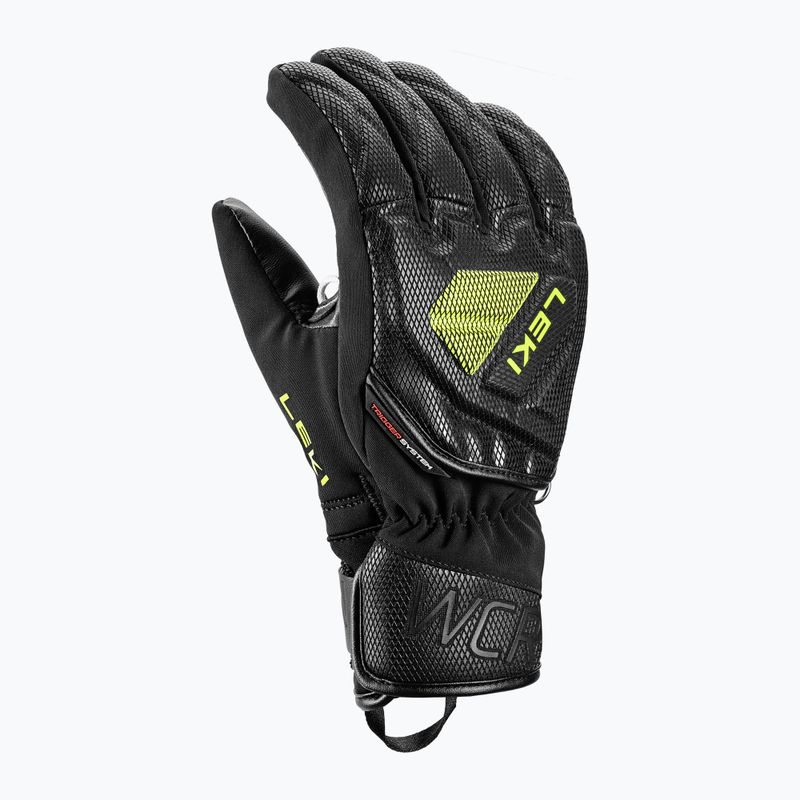 Dětské lyžařské rukavice LEKI WCR C-Tech 3D Junior black/ice lemon 2