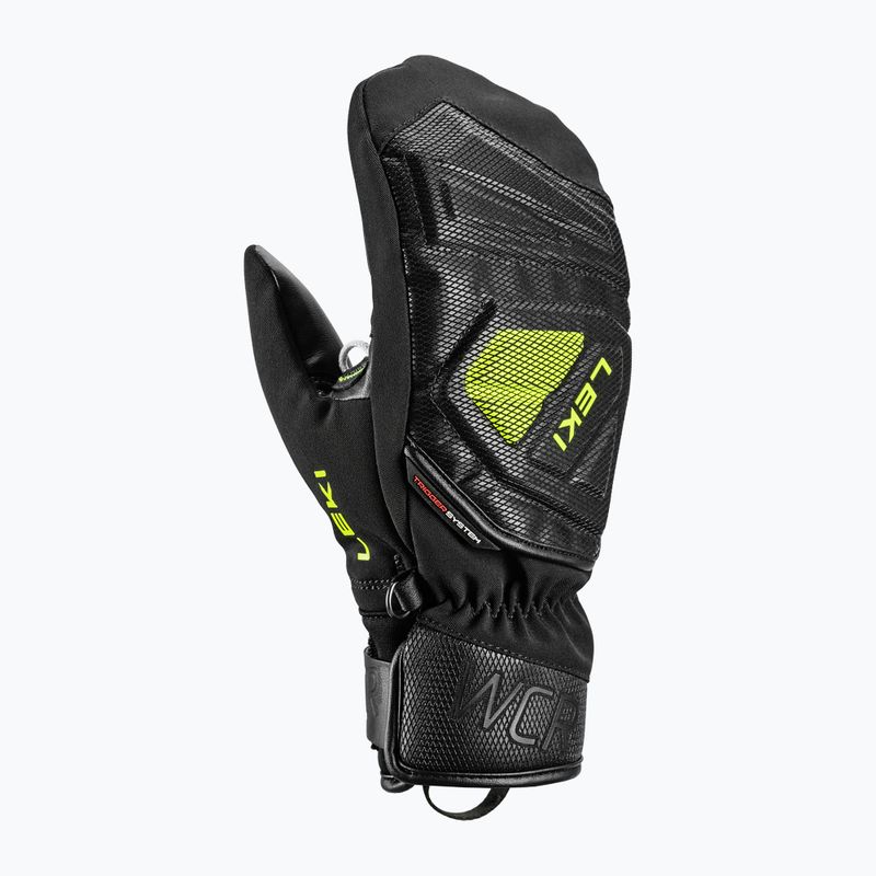 Dětské lyžařské rukavice LEKI WCR C-Tech 3D Junior Mitt black/ice lemon 2