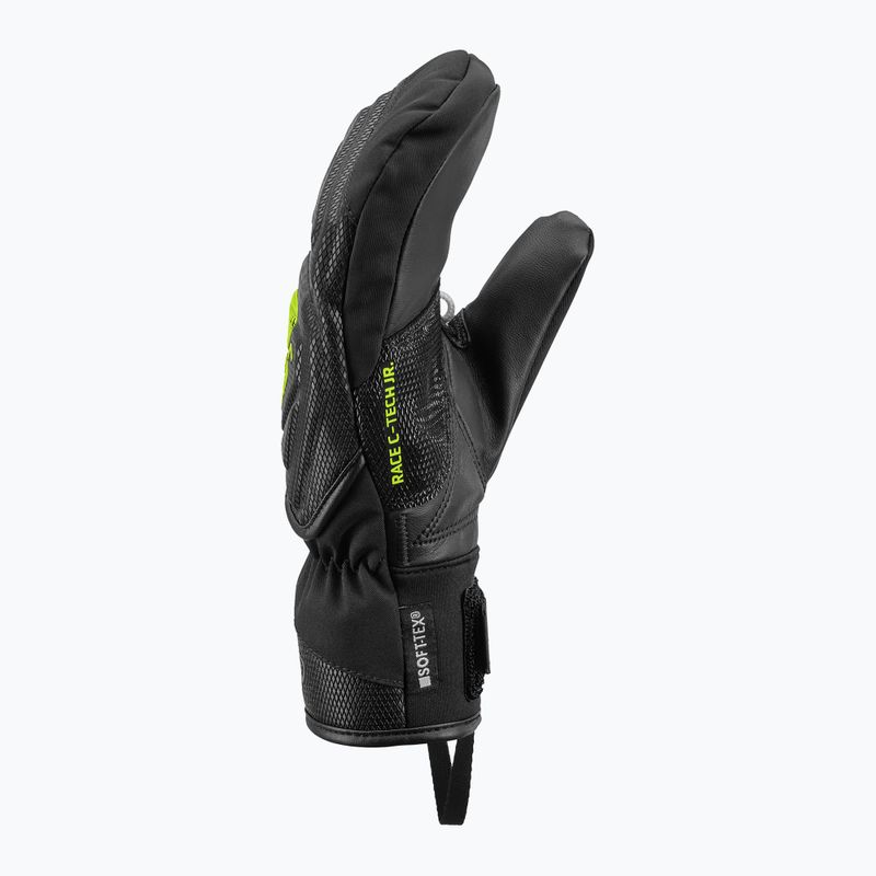 Dětské lyžařské rukavice LEKI WCR C-Tech 3D Junior Mitt black/ice lemon 4