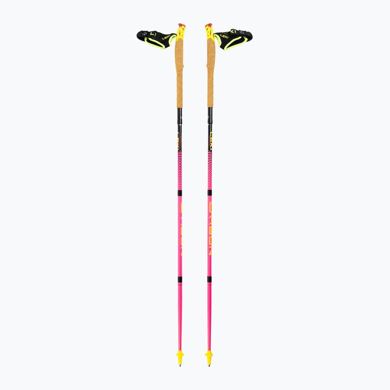 Běžecké hole Leki Ultratrail FX.One neonpink/neonyellow/naturalcarbon