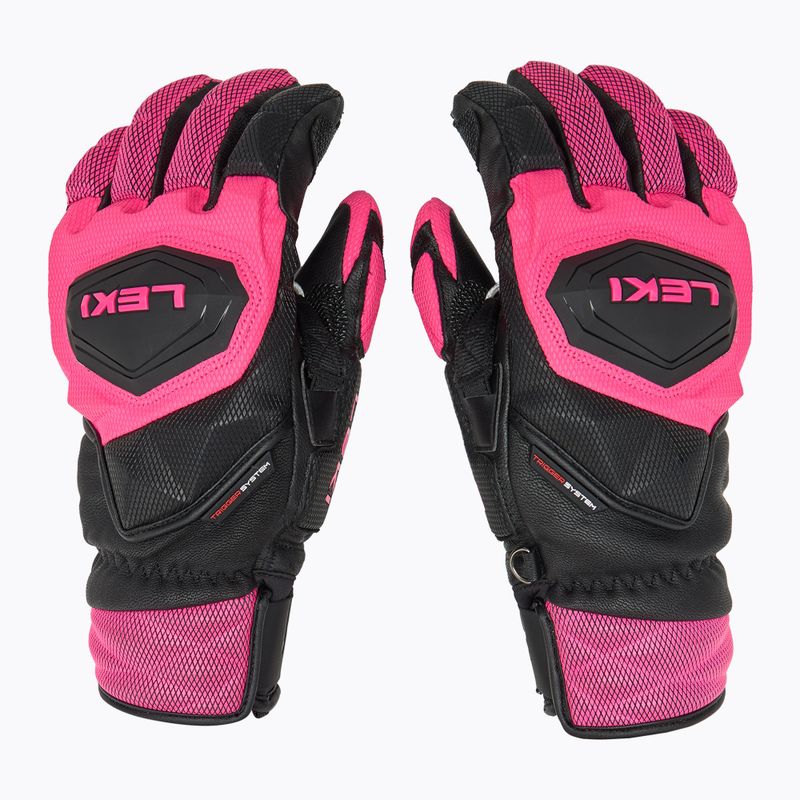 Dámské lyžařské rukavice  LEKI WCR Venom SL 3D black/ pink 3