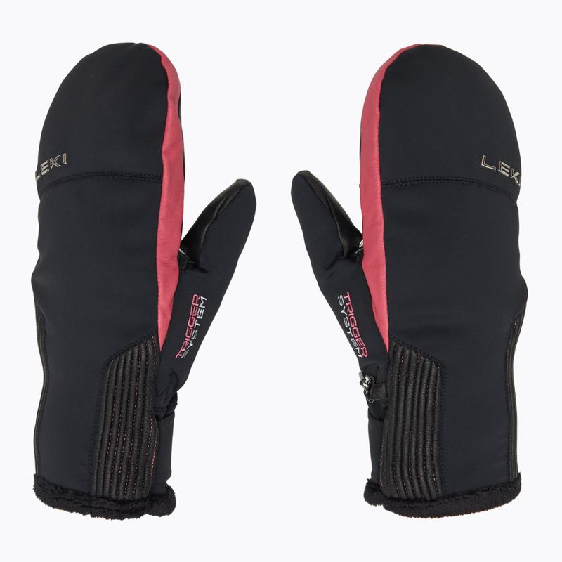Dámské lyžařské rukavice  LEKI Vallarta 3D Mitt black/ rose 3