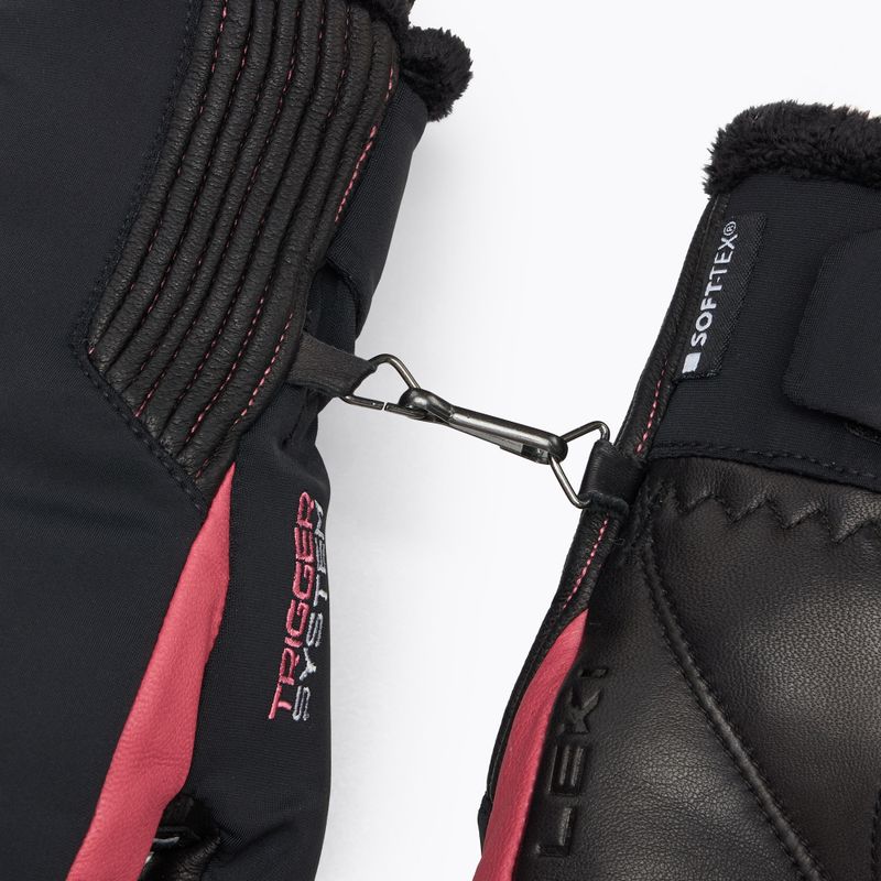 Dámské lyžařské rukavice  LEKI Vallarta 3D Mitt black/ rose 6
