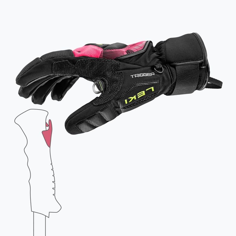Lyžařské rukavice LEKI WCR Core TR black/neon pink/neon yellow 6